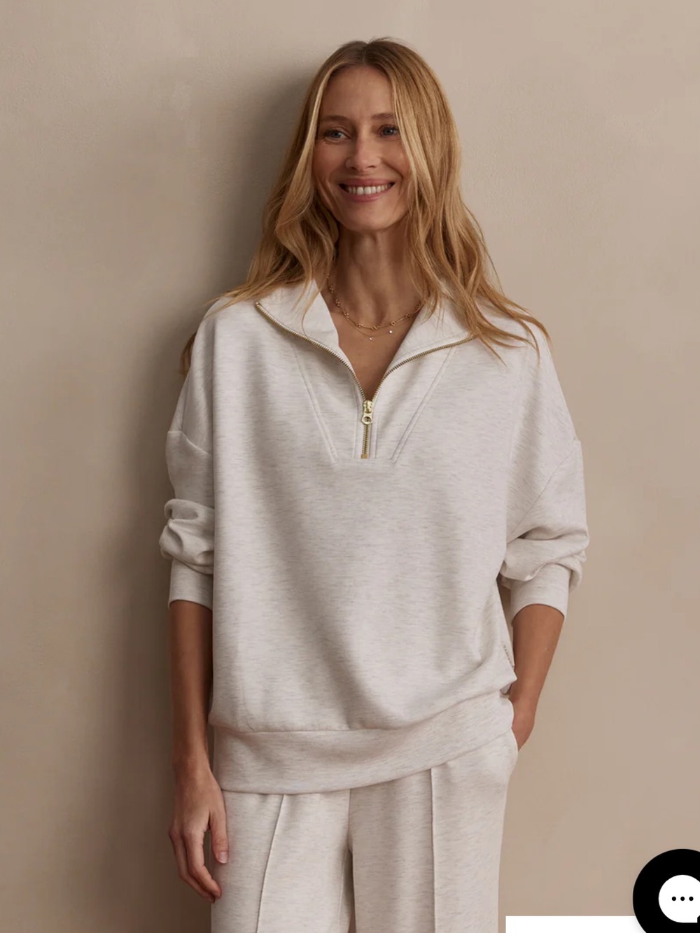 Varley Hawley Sweatshirt in Ivory Marl